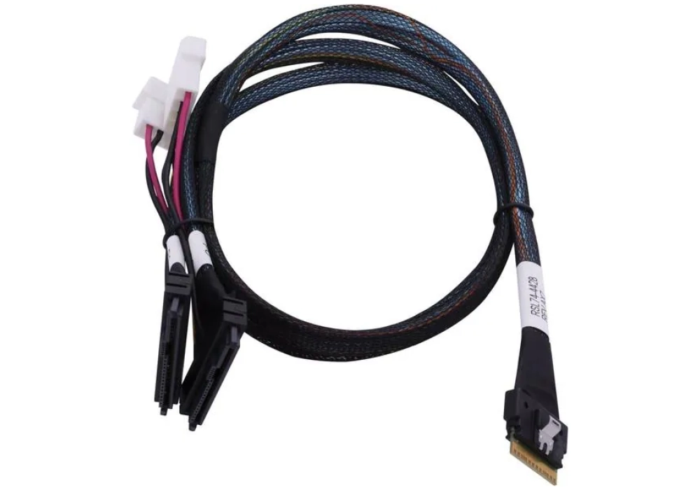 Adaptec Câble SFF-8654 - 2xSFF-8639 x4 U.2, 0.8M / U.2 SAS/SATA/NVME HDDs&SSDs