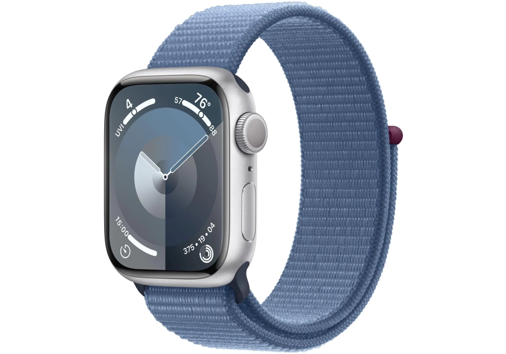 Apple Watch Series 9 41 mm Alu Argent Loop Bleu dhiver