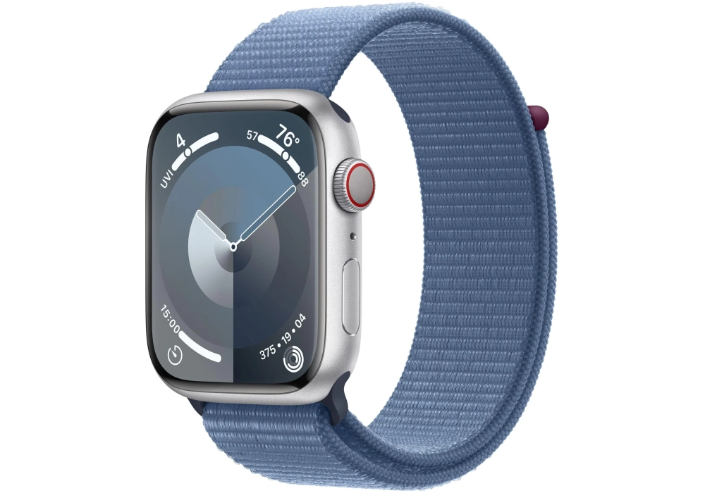 Apple Watch Series 9 45 mm LTE Alu Argent Loop Bleu dhiver