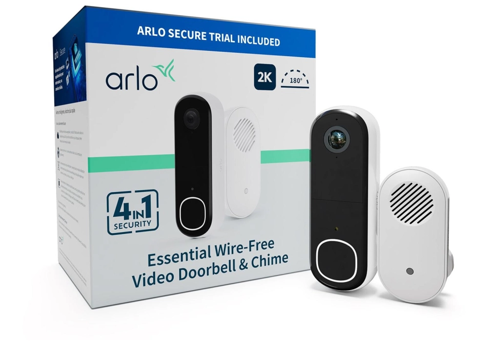 Arlo Doorbell Essential 2 2K avec Chime inclus
