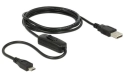 Delock Câble électrique USB 2.0 avec interrupteur USB A - Micro-USB B 1.5 m