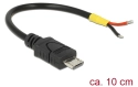 Delock Raspberry Pi Cable USB 2.0 Micro-B male > 2 x open wires power