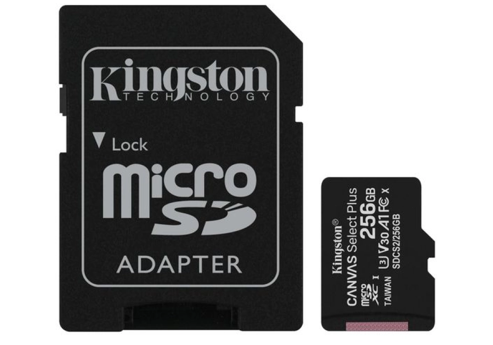Kingston microSDHC Canvas Select Plus - 256 GB (incl. SD Adapter)
