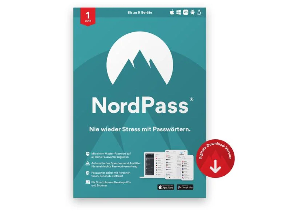 NordPass Premium ESD, version complète, 1 an