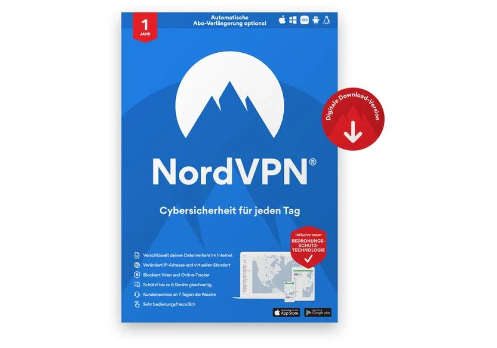 NordVPN Standard ESD, version complète, 1 an