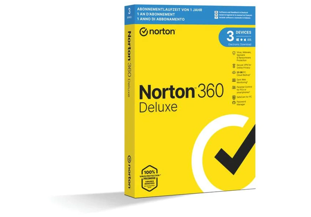 Norton Norton 360 Deluxe Boîte, 3 Appareils, 1 an