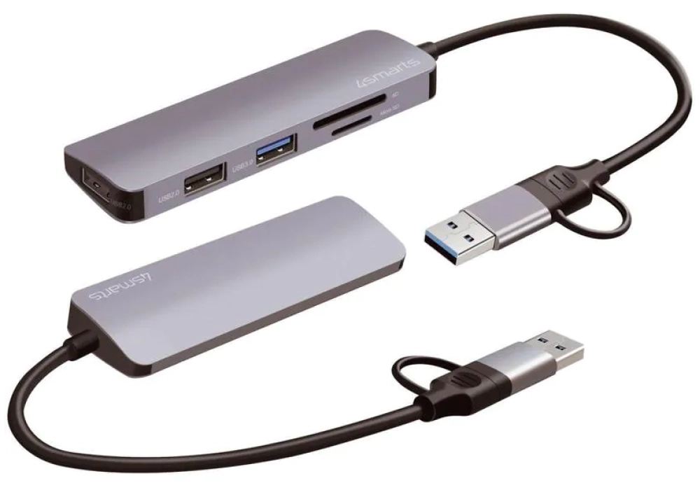 4smarts 5in1 Hub universel multiport USB-A/USB-C