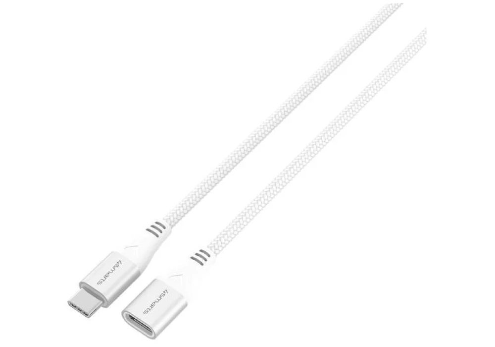 4smarts Câble de prolongation USB C - USB C 1.5 m Blanc