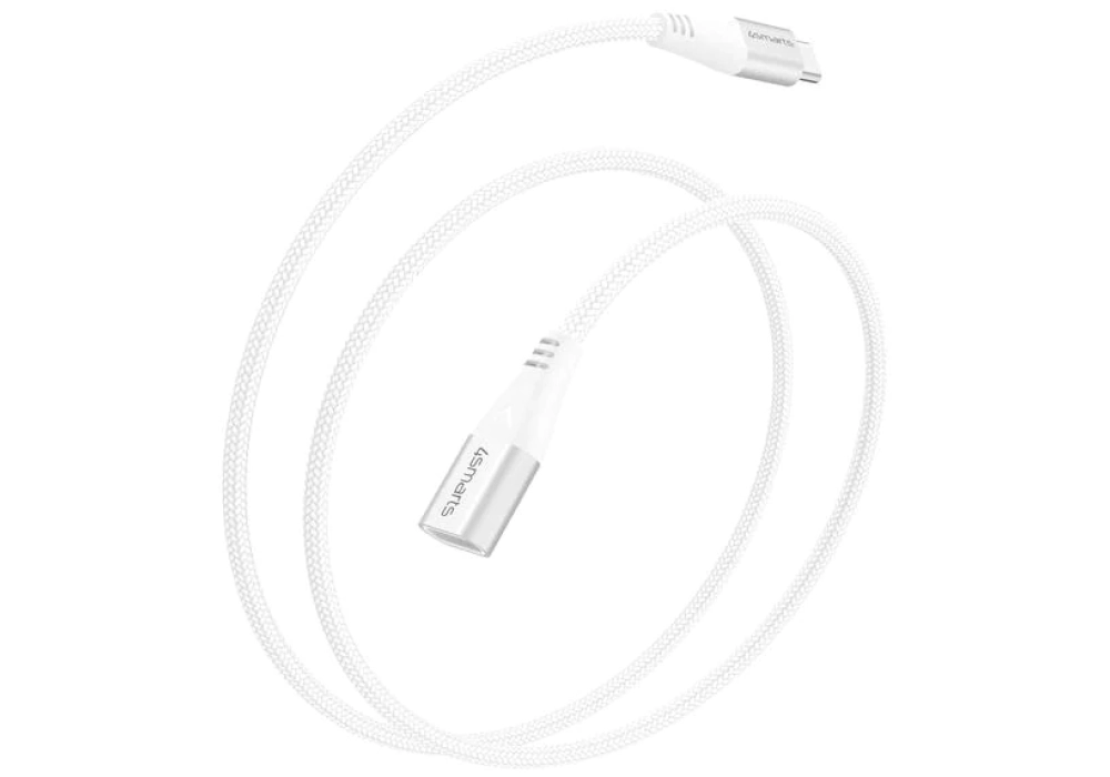 4smarts Câble de prolongation USB C - USB C 1.5 m Blanc