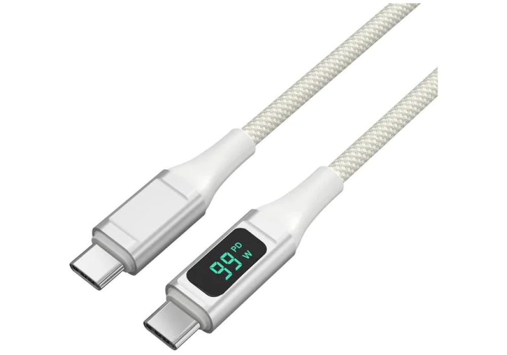 4smarts Câble USB 2.0 DigitCord jusqu'à 100W USB C - USB C 1.5 m