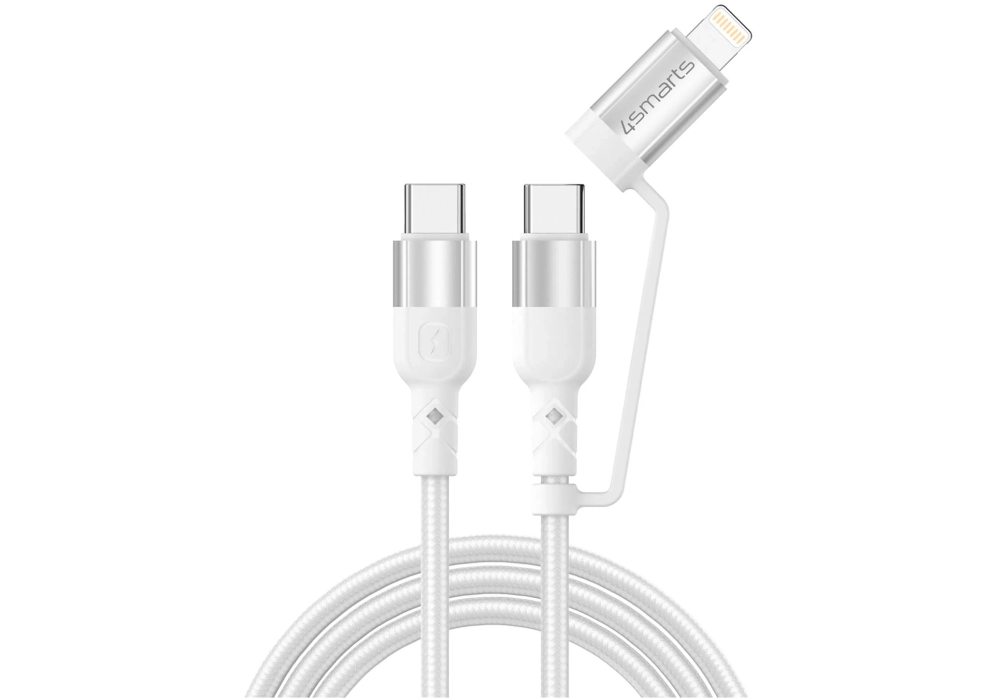 4smarts Câble USB C - Lightning/USB C 1.5 m