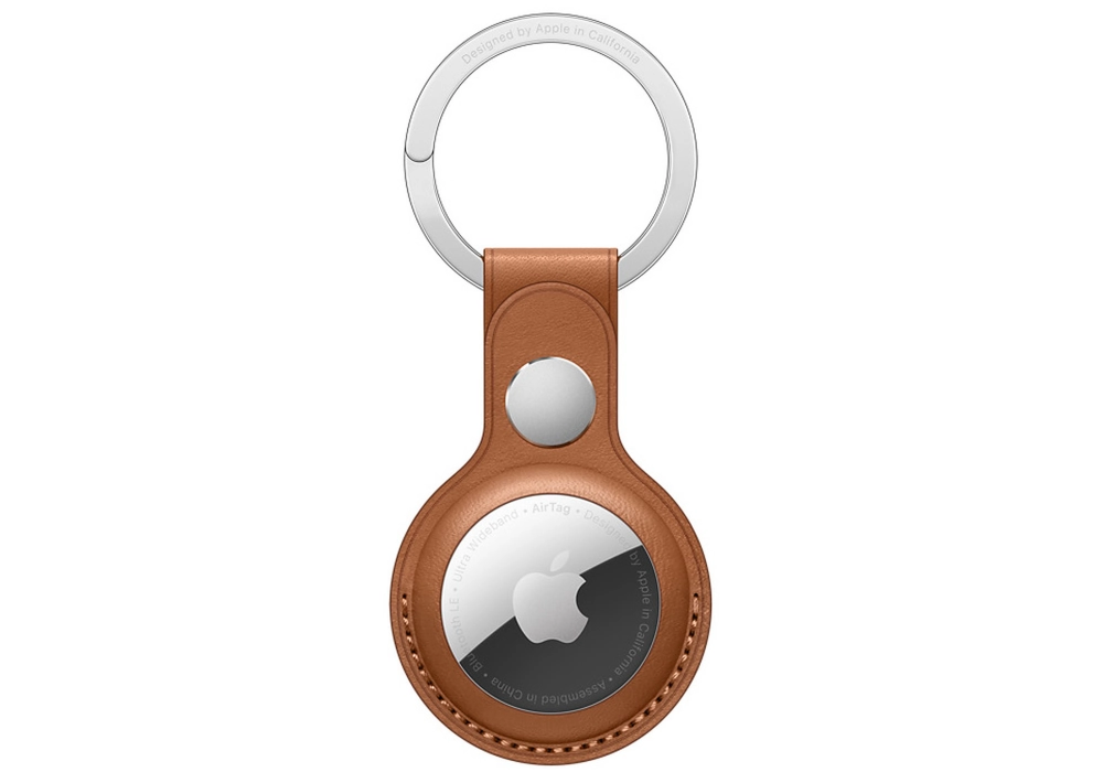 Apple AirTag Leather Key Ring (Saddle Brown)