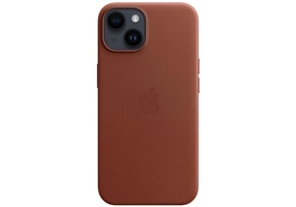 Apple Leather Case avec MagSafe iPhone 14 (Brun)
