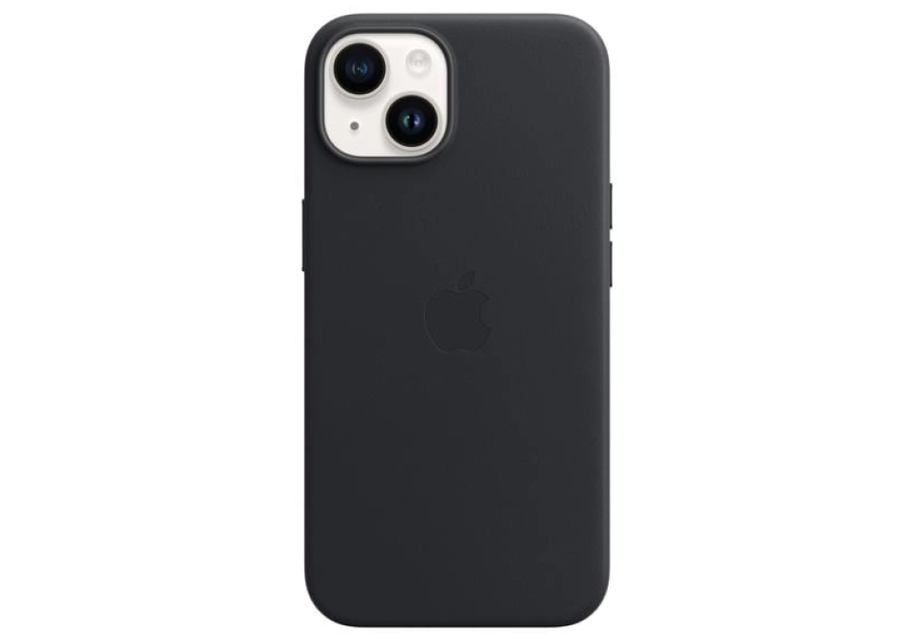 Apple Leather Case avec MagSafe iPhone 14 (Noir)