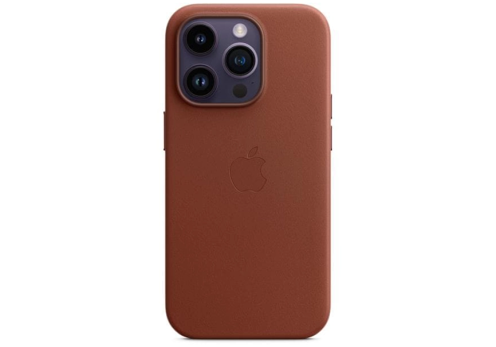 Apple Leather Case avec MagSafe iPhone 14 Pro (Brun)