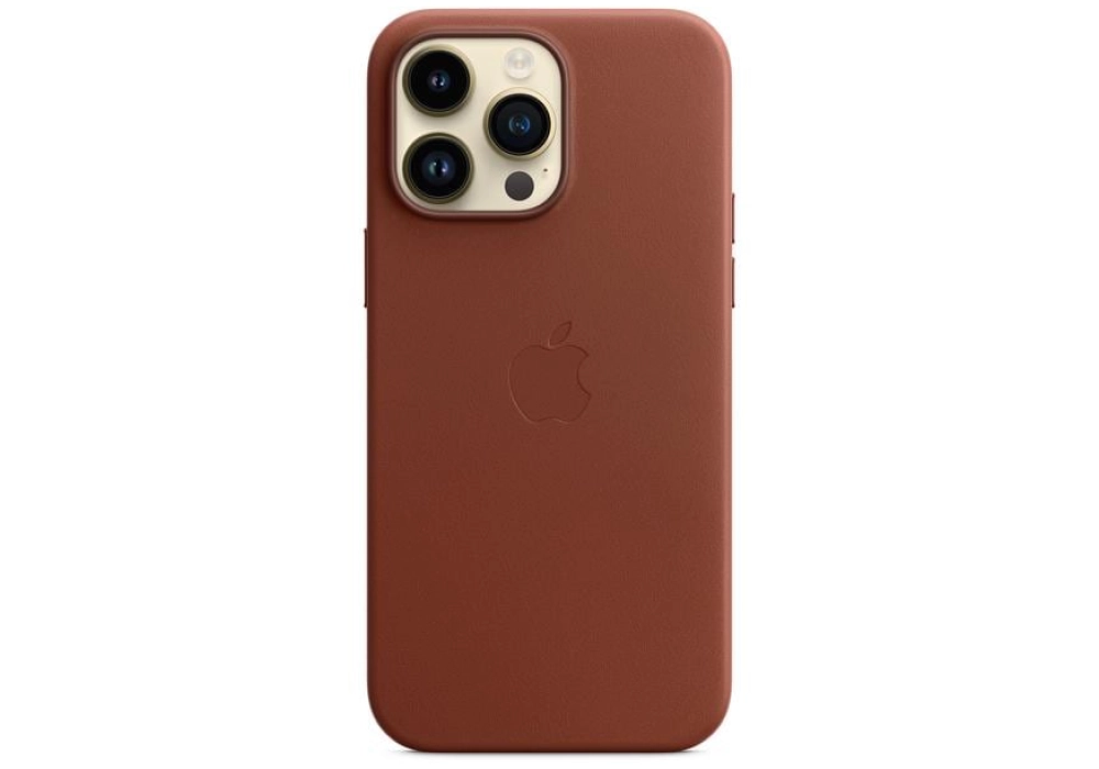 Apple Leather Case avec MagSafe iPhone 14 Pro Max (Brun)