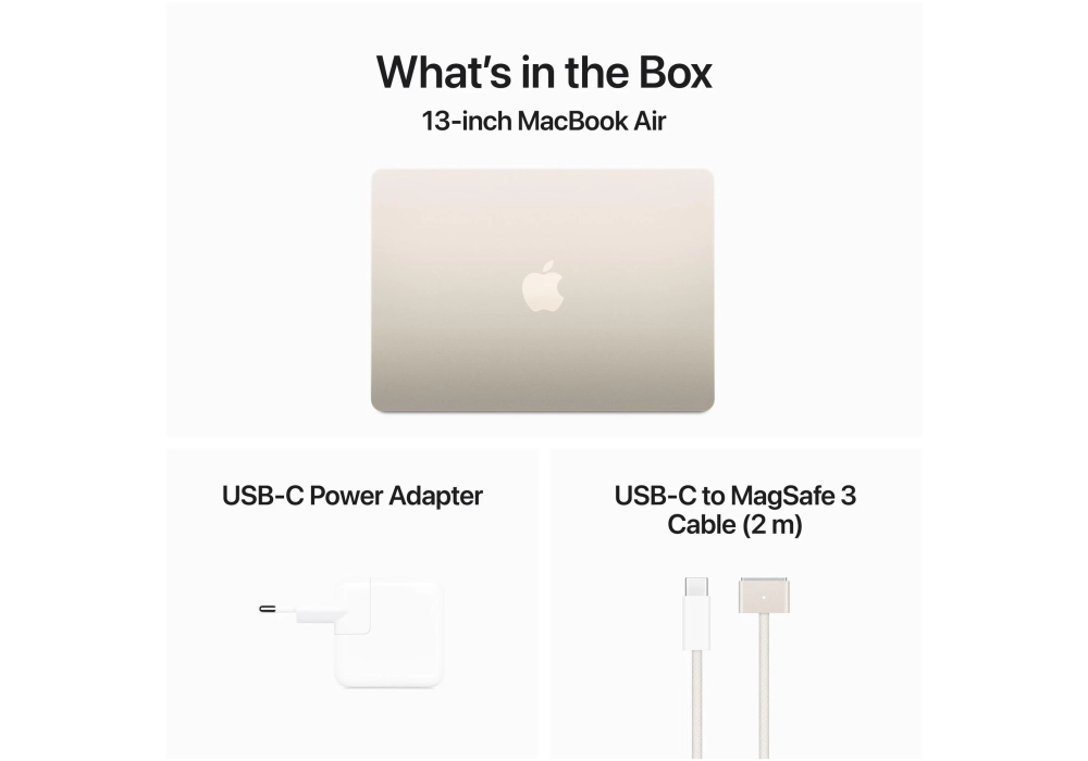 Apple MacBook Air 13" 2024 M3 10C GPU / 512 GB / 16 GB Lumière stellaire