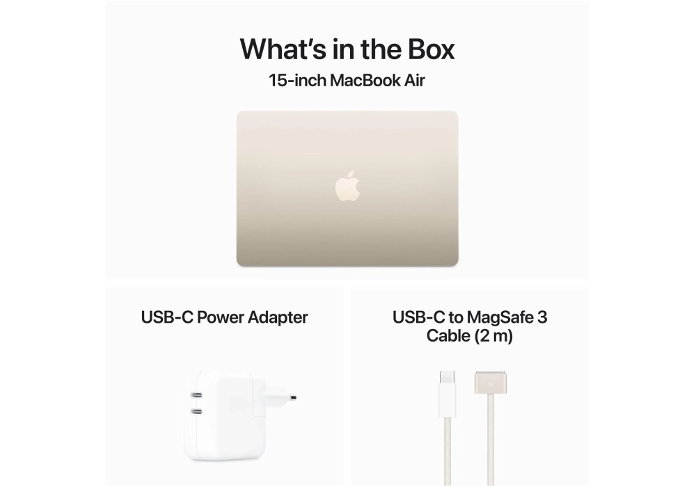 Apple MacBook Air 15" 2024 M3 10C GPU / 512 GB / 16 GB Lumière stellaire