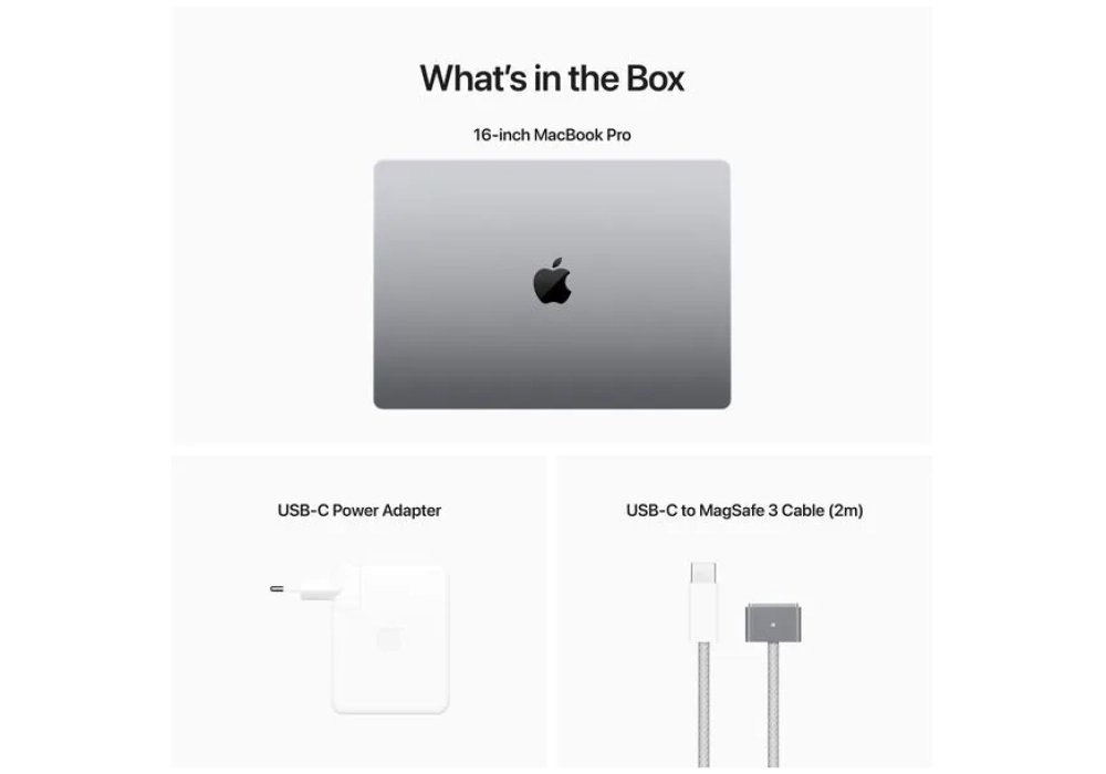 Apple MacBook Pro 16" (M2 Max - 2023) - 12C / 38C GPU / 32GB / 1TB - Gris Sidéral
