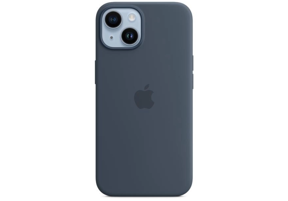 Apple Silicone Case avec MagSafe iPhone 14 (Bleu)