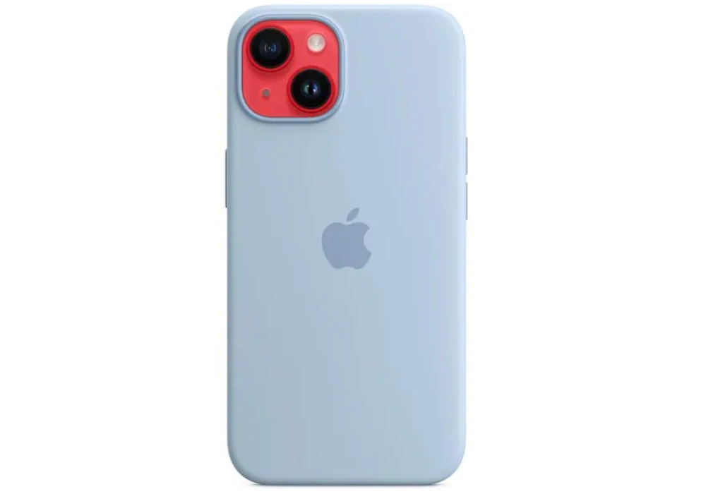 Apple Silicone Case avec MagSafe iPhone 14 (Bleu clair)