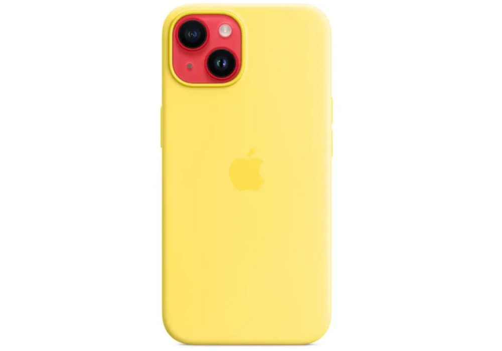 Apple Silicone Case avec MagSafe iPhone 14 (Jaune)
