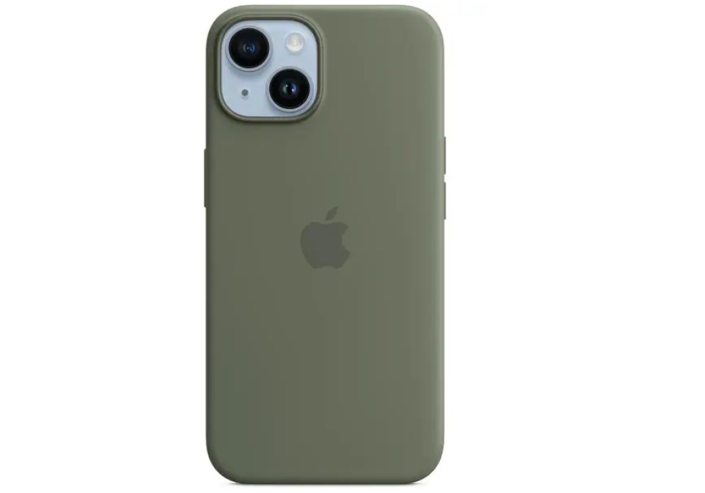 Apple Silicone Case avec MagSafe iPhone 14 (Olive)
