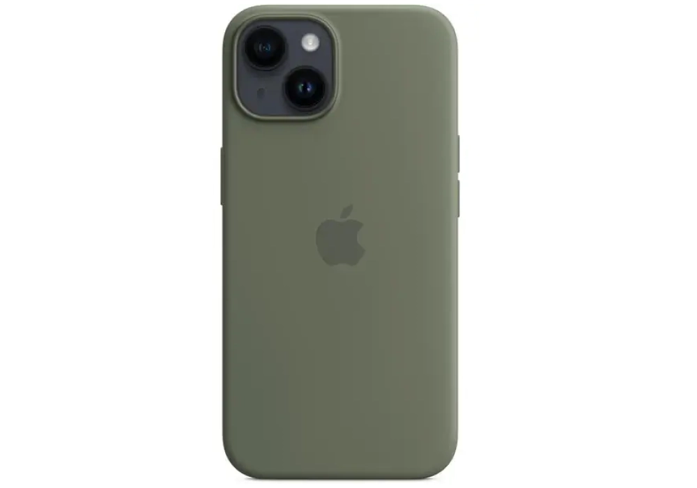 Apple Silicone Case avec MagSafe iPhone 14 (Olive)