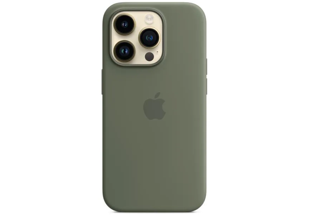 Apple Silicone Case avec MagSafe iPhone 14 Pro (Vert)