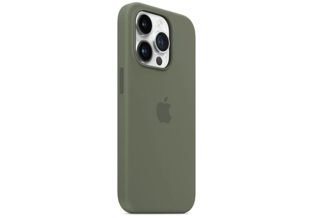Apple Silicone Case avec MagSafe iPhone 14 Pro (Vert)