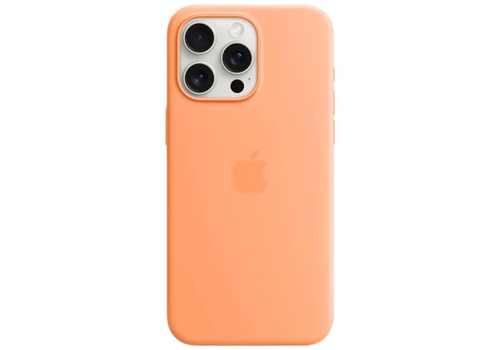 Apple Silicone Case avec MagSafe iPhone 15 Pro Max Orange Sorbet
