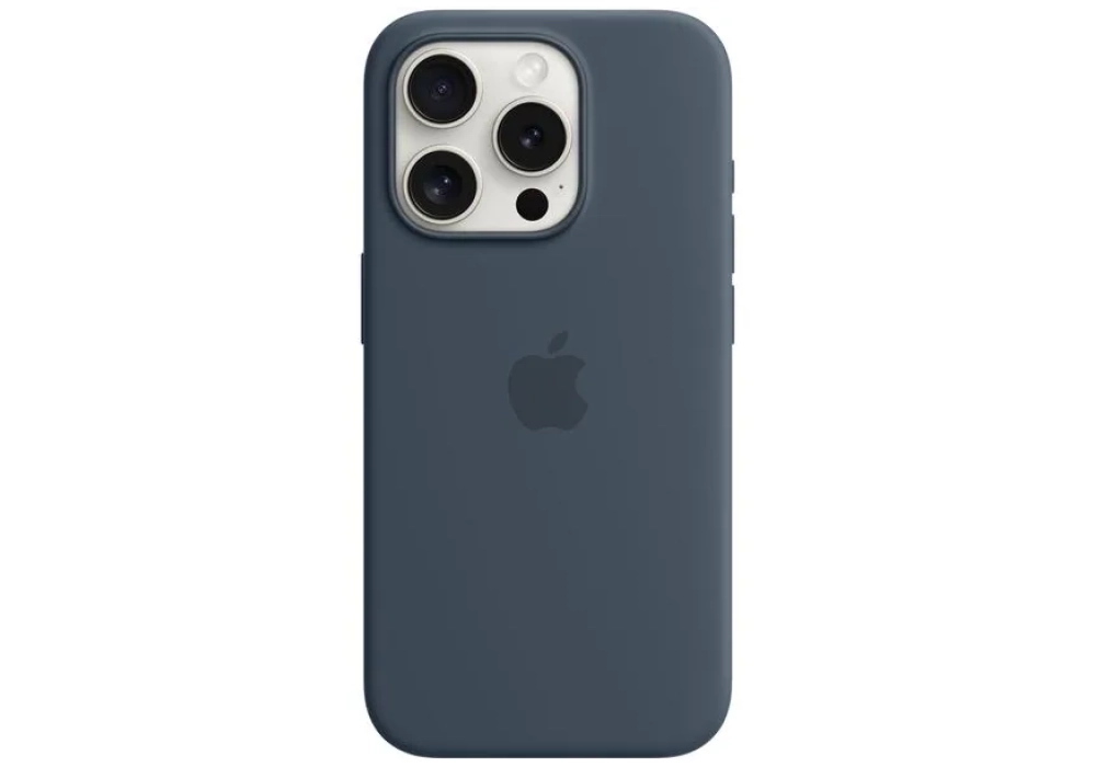 Apple Silicone Case avec MagSafe iPhone 15 Pro Storm Blue