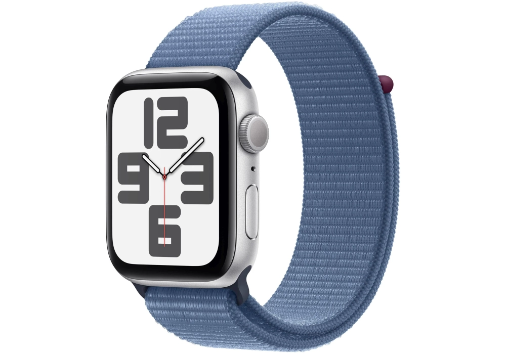 Apple Watch SE 2023 44 mm GPS Alu Argent Loop Bleu dhiver