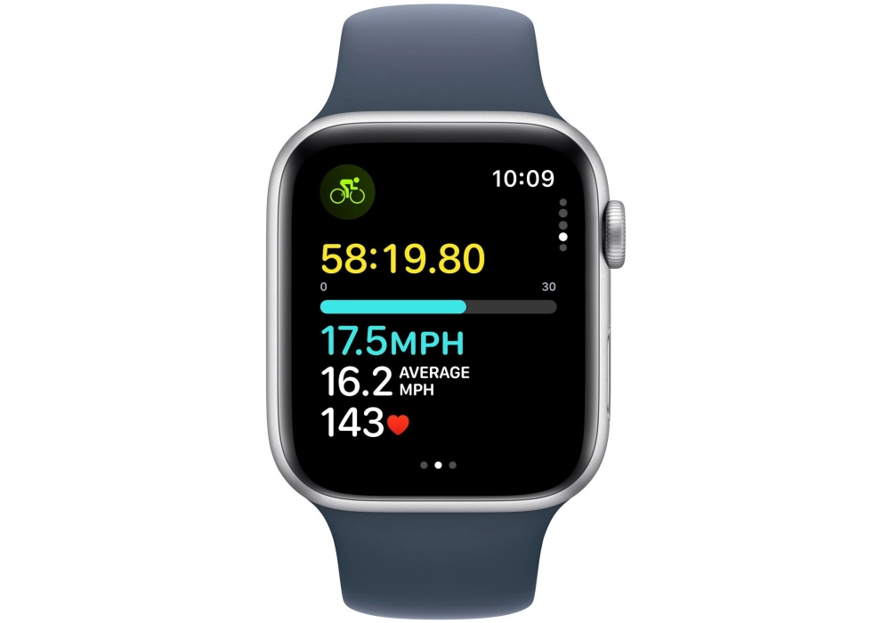 Apple Watch SE 2023 44 mm GPS Alu Argent Sport Bleu orage M/L