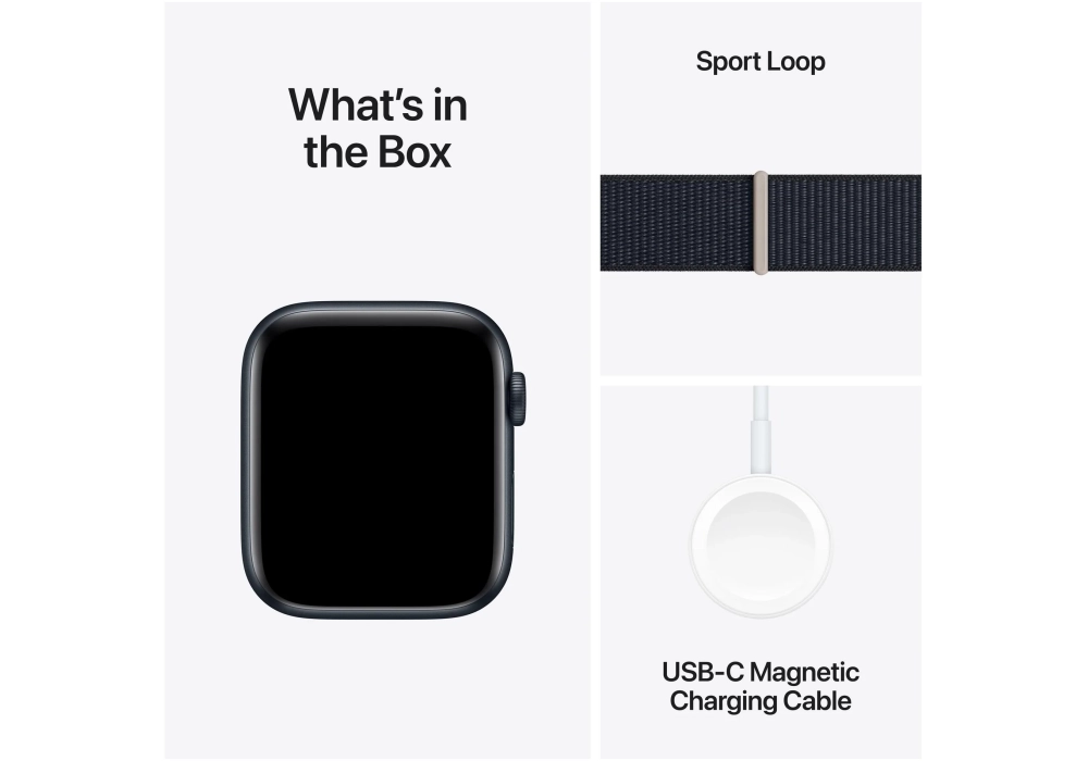 Apple Watch SE 2023 44 mm GPS Alu Sport Loop Minuit