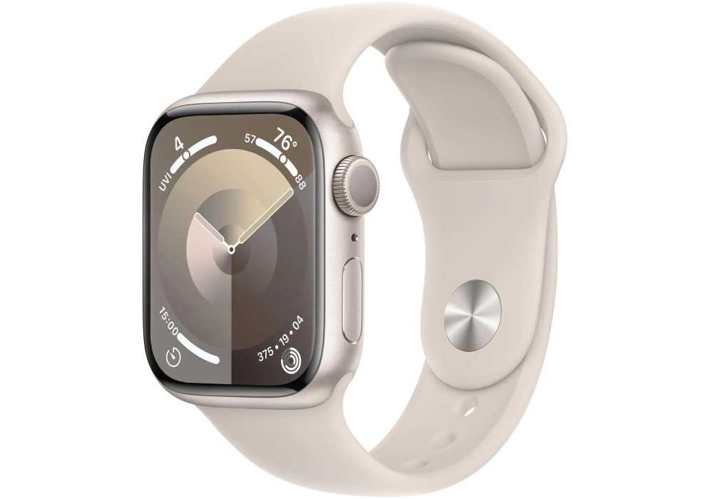 Apple Watch Series 9 41 mm Alu Lumière stellaire Sport S/M