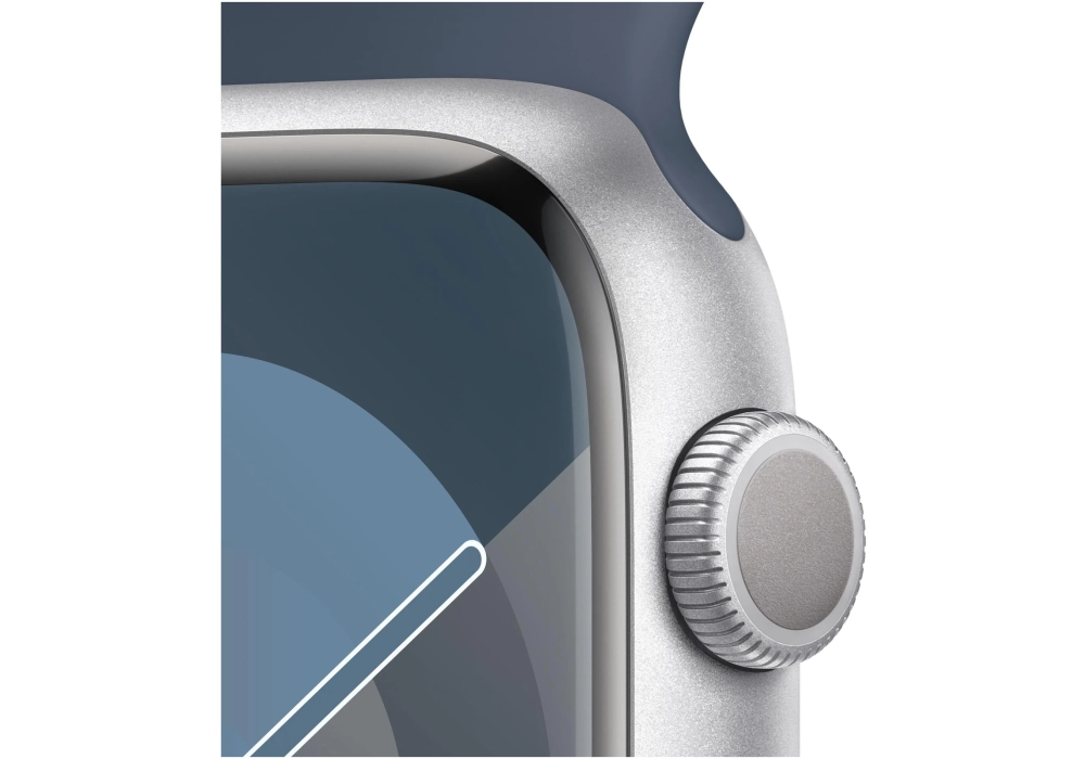 Apple Watch Series 9 45 mm Alu Argent Sport Bleu orage M/L
