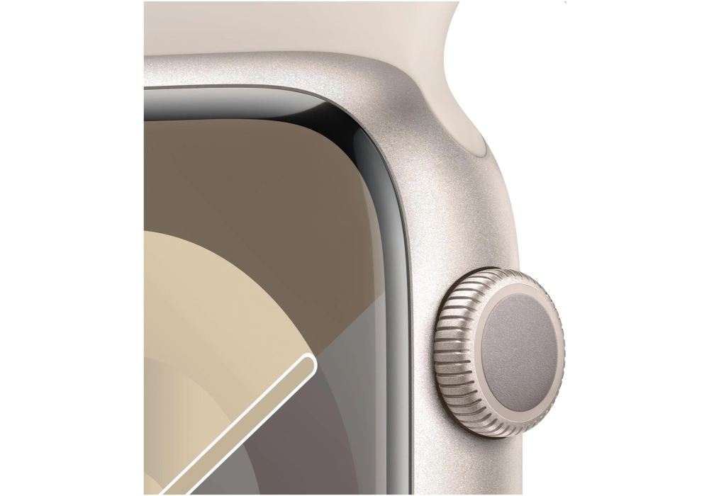 Apple Watch Series 9 45 mm Alu Lumière stellaire Sport S/M