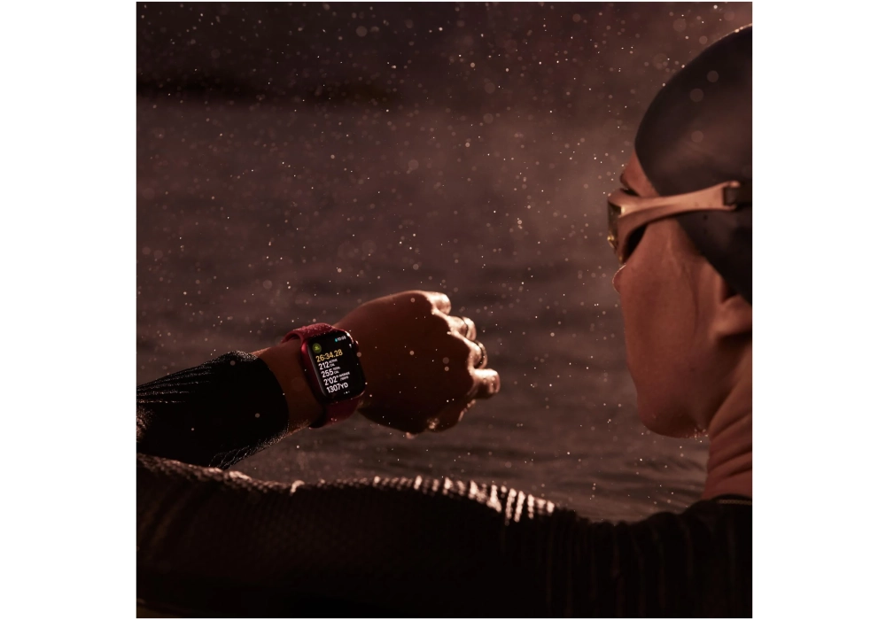 Apple Watch Series 9 45 mm Alu Lumière stellaire Sport S/M