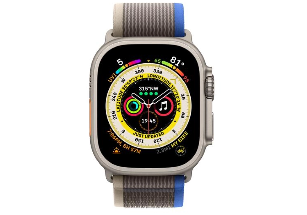 Apple Watch Ultra Trail Loop - Small/Medium (Bleu/Gris)