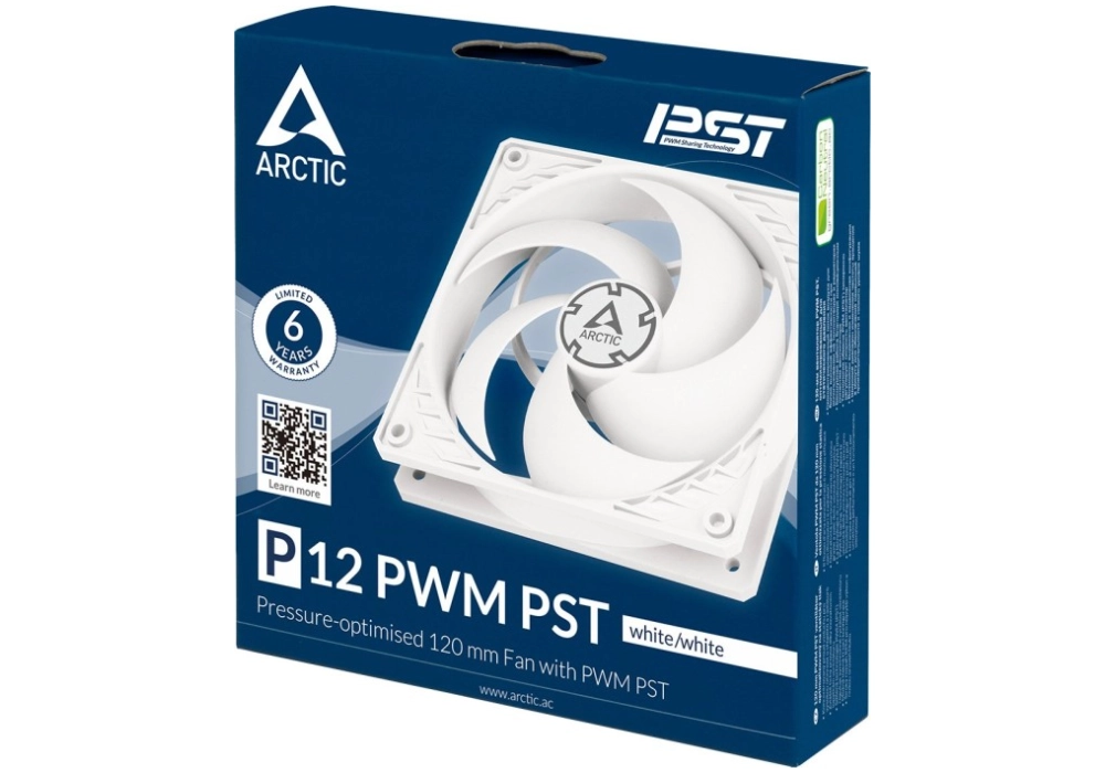 Arctic P12 PWM PST (Blanc/Transparent)