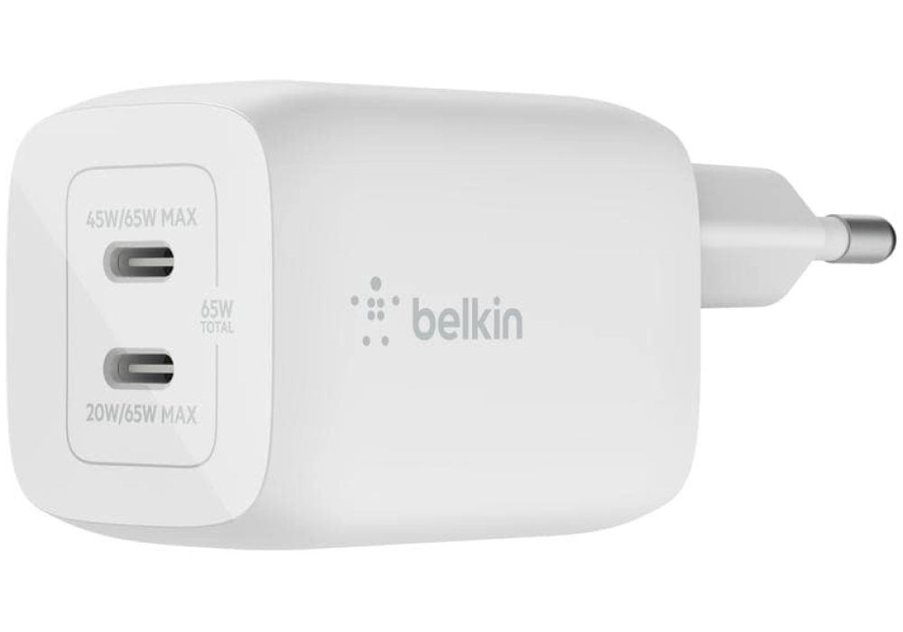 Belkin Chargeur Dual USB-C GaN PD 65W