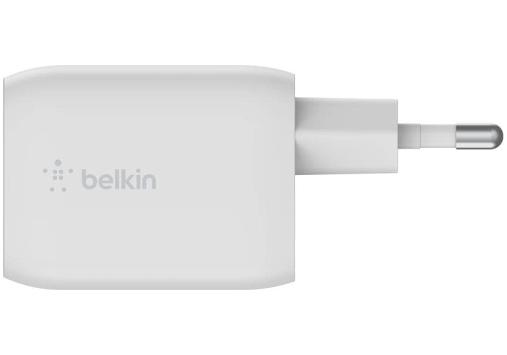 Belkin Chargeur USB Dual USB-C GaN PD 65W + câble USB-C - WCH013vf2MWH-B6 