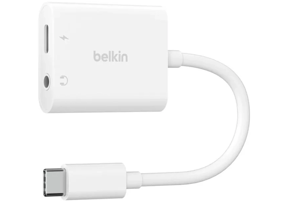 Belkin Rockstar 3.5 mm Audio + USB-C Blanc
