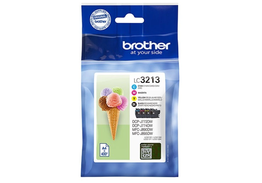 Brother Inkjet Cartridge LC-3213VAL Value Pack - Black / Cyan / Magenta / Yellow