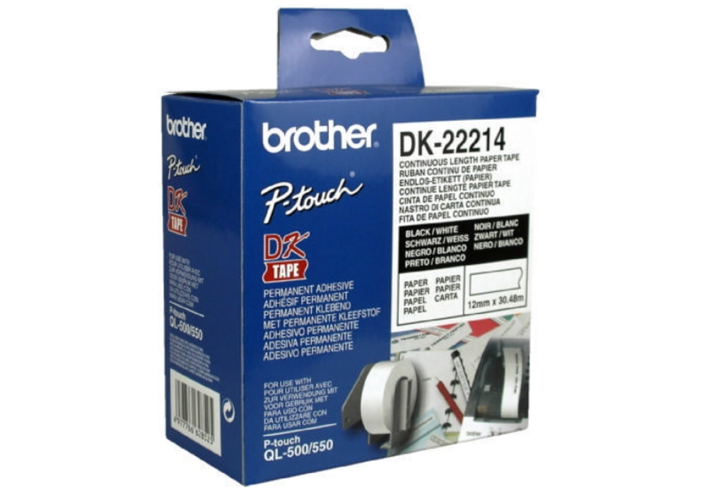 Brother Rouleau à étiquettes DK-22214 Thermo Direct 12 mm x 30.48 m -  DK22214 