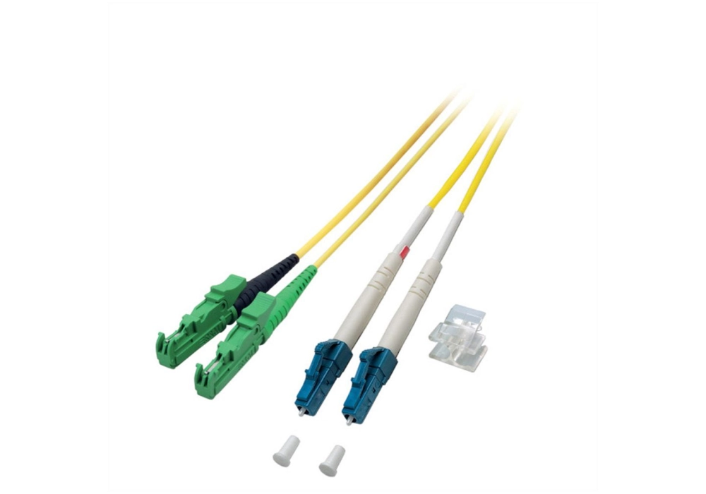 Câble FO Duplex 9/125µm, E2000 APC / LC (jaune) - 2.0 m