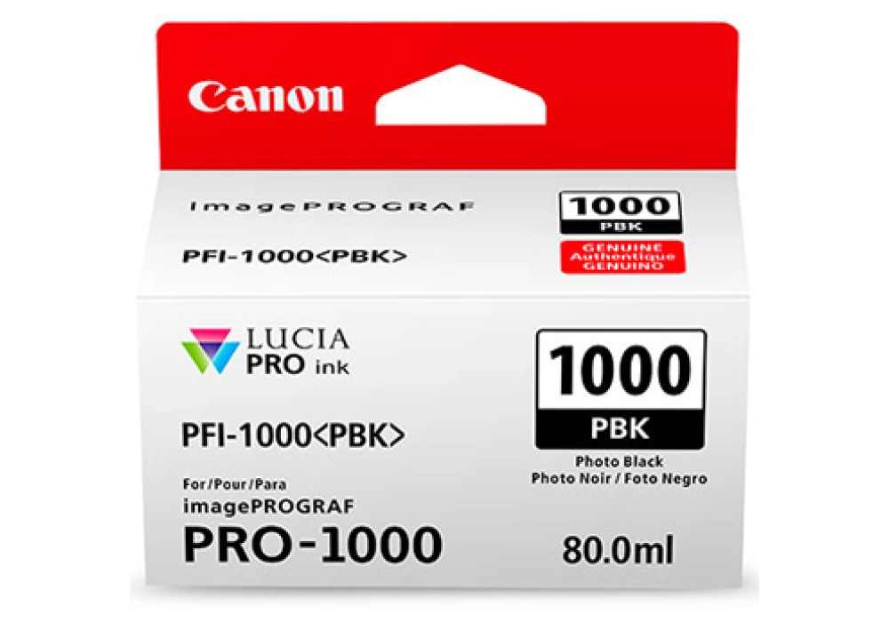 Canon Inkjet Cartridge PFI-1000PBK - Photo Black