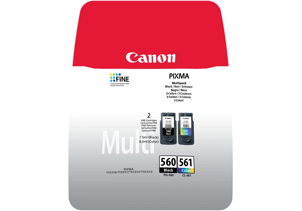 Canon Inkjet Cartridge PG-560 & CL-561 - Multi Pack