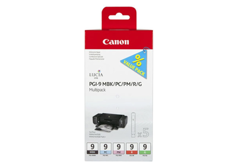 Canon Inkjet Cartridge PGI-9 MBK/PC/PM/R/G Multi Pack 